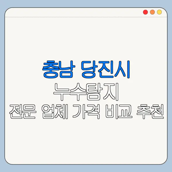 충남 당진시 누수탐지 전문 업체 가격 비교 추천