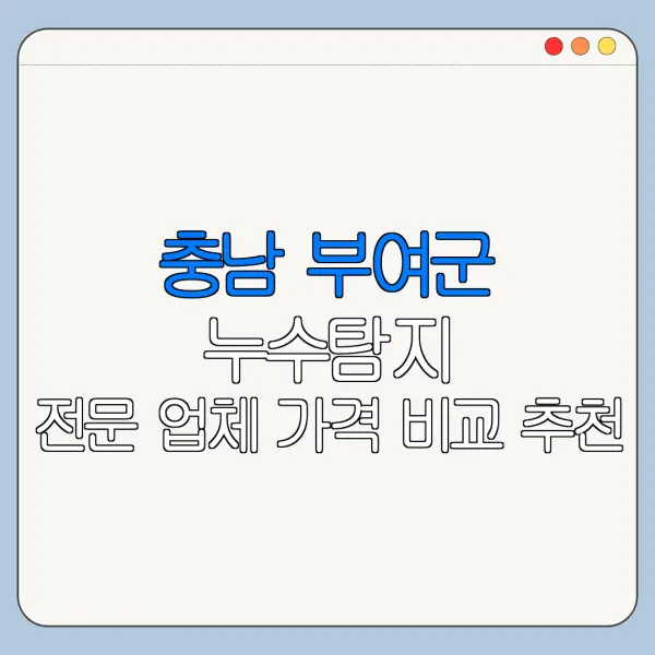 충남 부여군 누수탐지 전문 업체 가격 비교 추천
